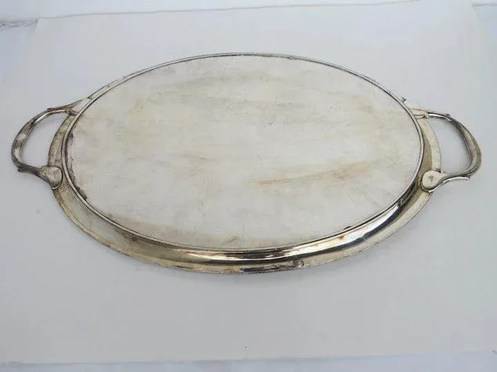 Early 19th Century Oval Serving Tray Lion Armorial Family Crest - 7