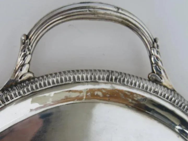 Early 19th Century Oval Serving Tray Lion Armorial Family Crest - 8