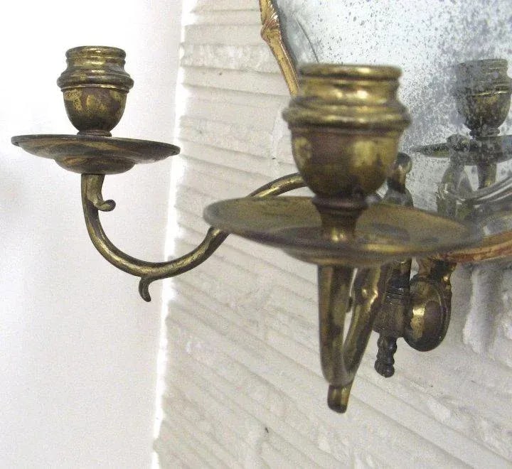 Early 20th Century Venetian Etched Glass One Arm Wall Sconce with Gilt Frame - 4