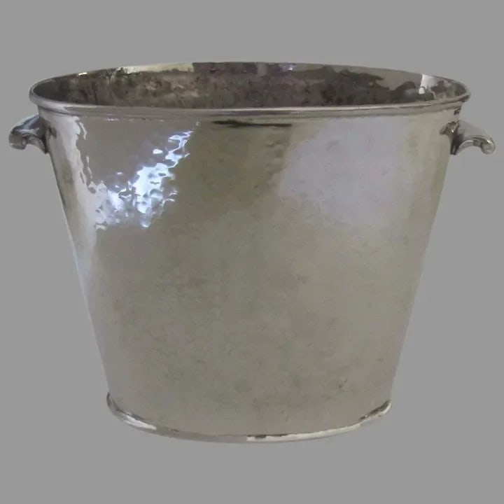 Vintage Mid 20th Century Renzo Cassetti Cassetti Firenze Planished Hammered Hand Made Ice Bucket - 7