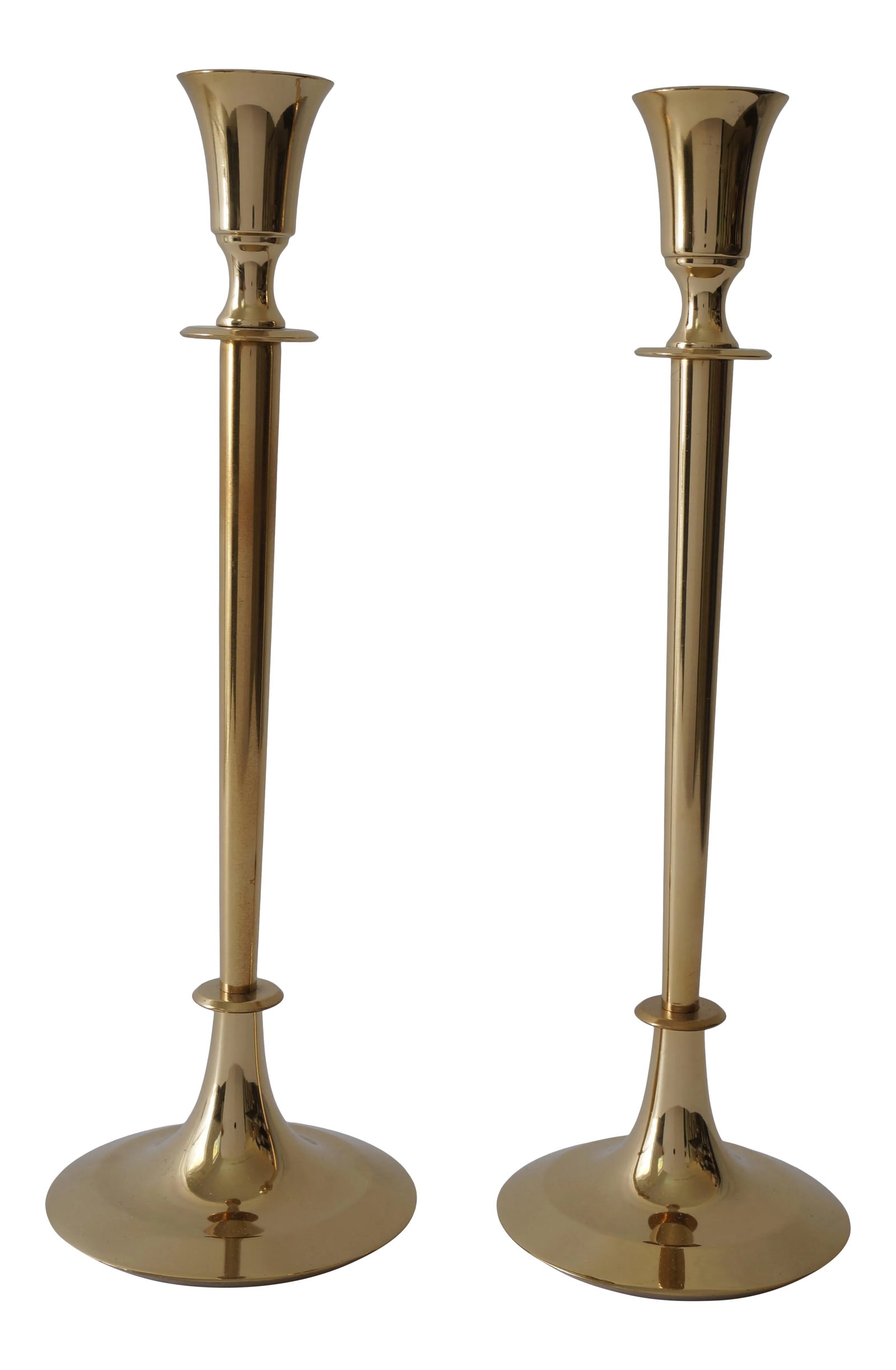 Polished Brass Candlesticks Candle Holders - A Pair (1 of 9)