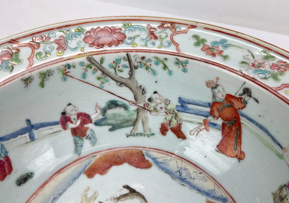Antique Chinese Export Qing Famille Rose Wash Bowl - 2