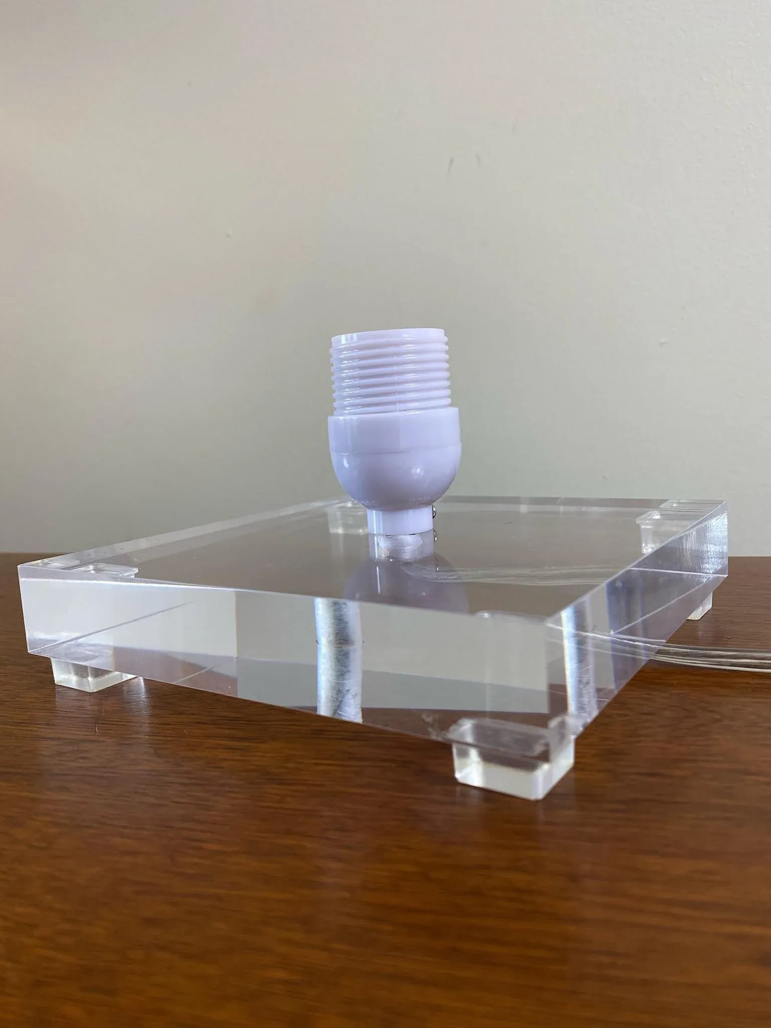 Shell Covered Orb Light Fixture on Lucite Base - 7