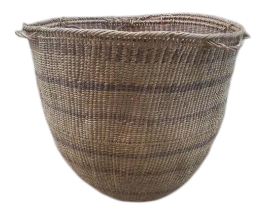 Vintage Striped Yanomami Gathering Basket (1 of 9)