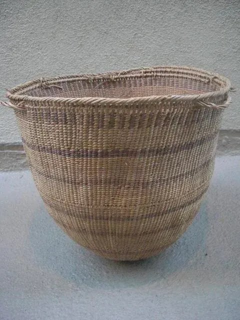 Vintage Striped Yanomami Gathering Basket - 2