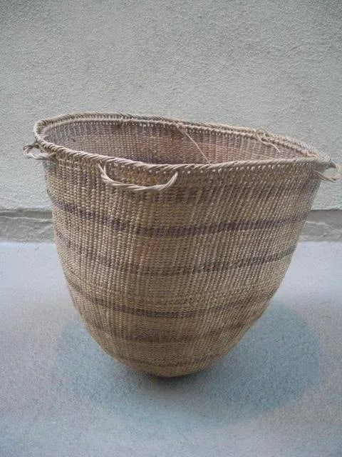 Vintage Striped Yanomami Gathering Basket - 3