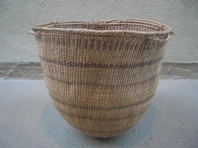 Vintage Striped Yanomami Gathering Basket - 9