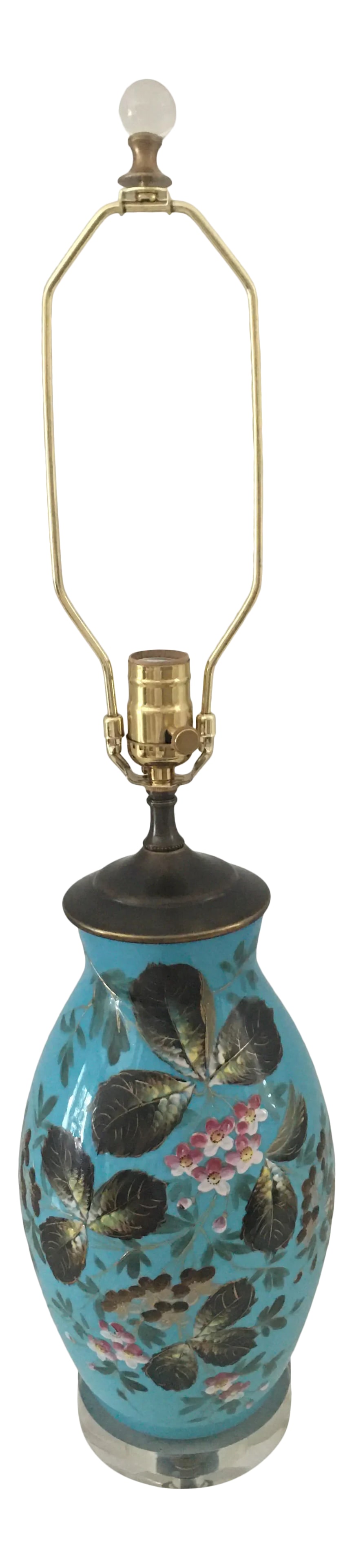 Bristol Glass Lamp on Lucite Base Table Lamp (1 of 12)