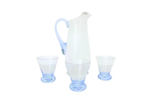 Vintage Glass Juice Service - Set of 4 - 2