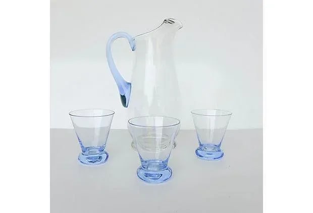 Vintage Glass Juice Service - Set of 4 - 3