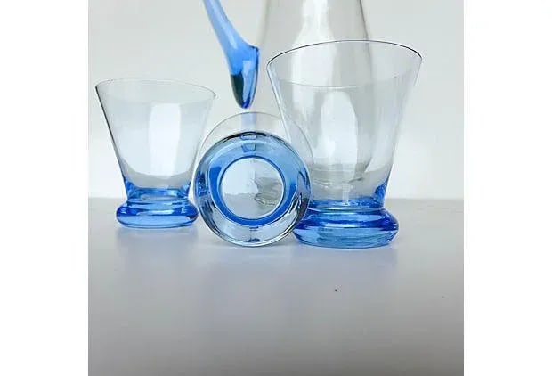 Vintage Glass Juice Service - Set of 4 - 7