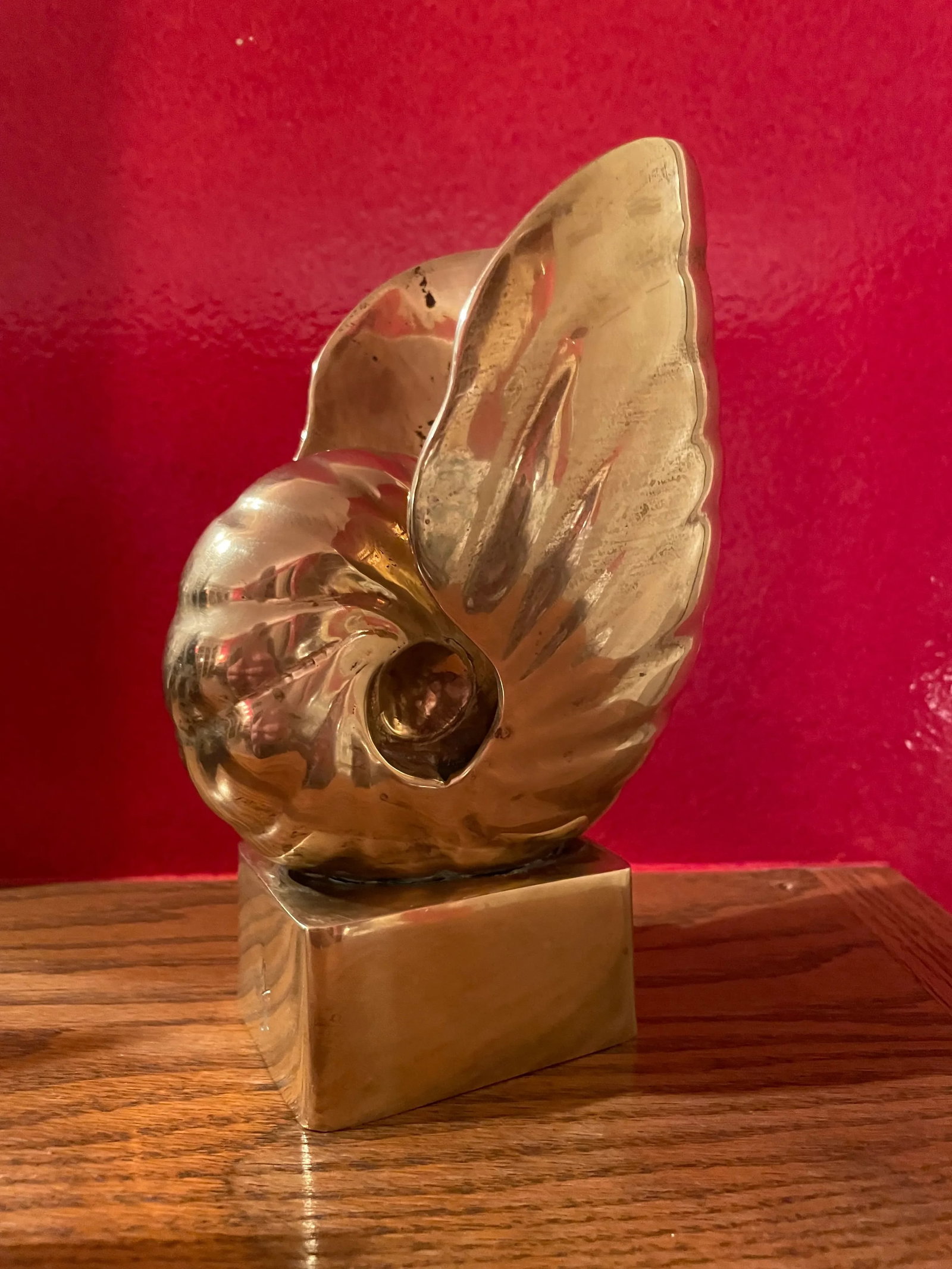 Vintage Signed Brass Nautilus Shell Sculpture - 5