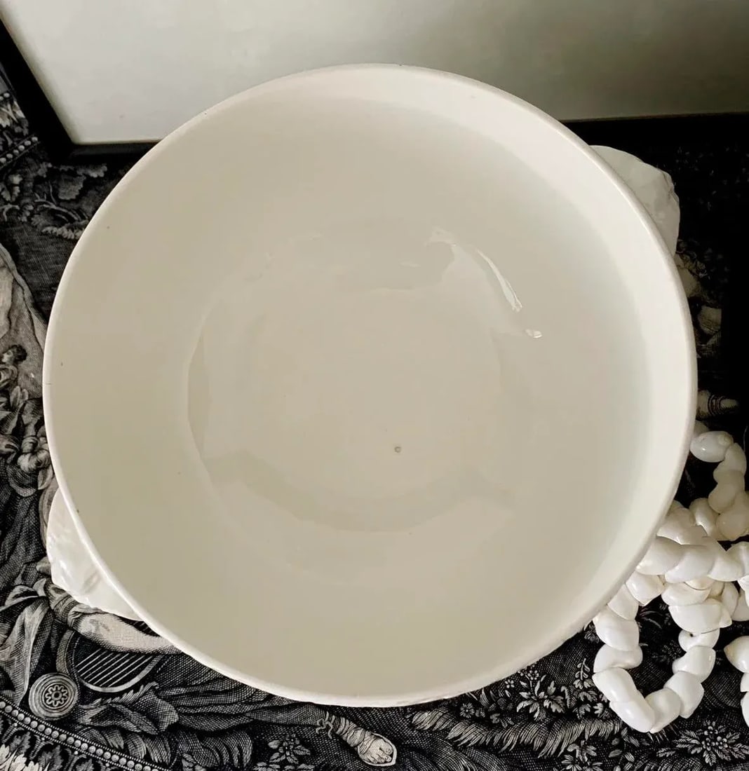 Wedgwood Queen's Ware Pedestal Bowl With Ram's Head Handles - 7