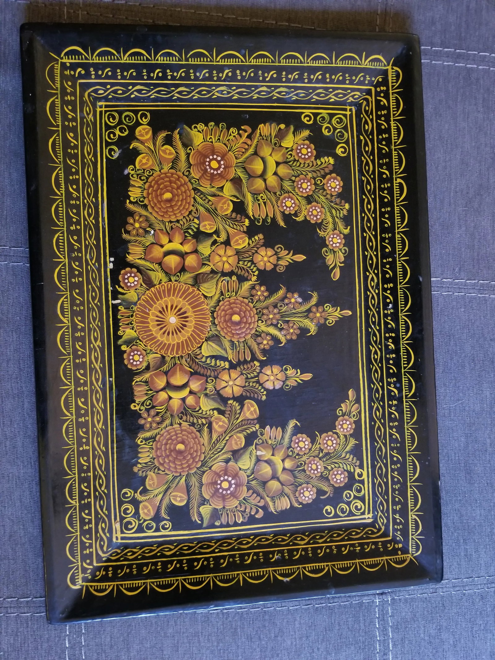 1970s Hand-Painted Tray - 2