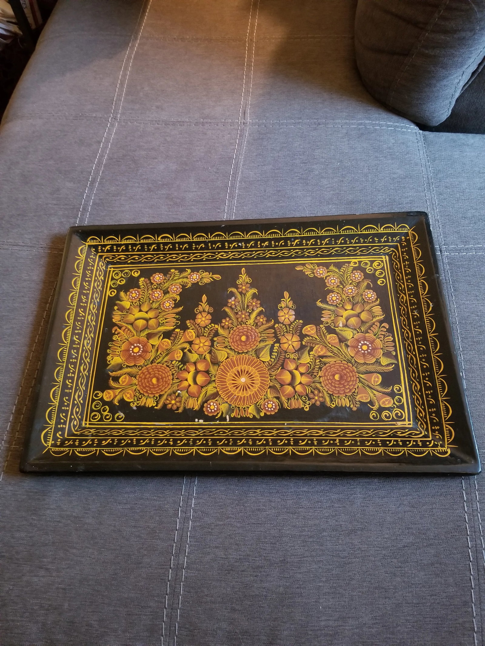 1970s Hand-Painted Tray - 6