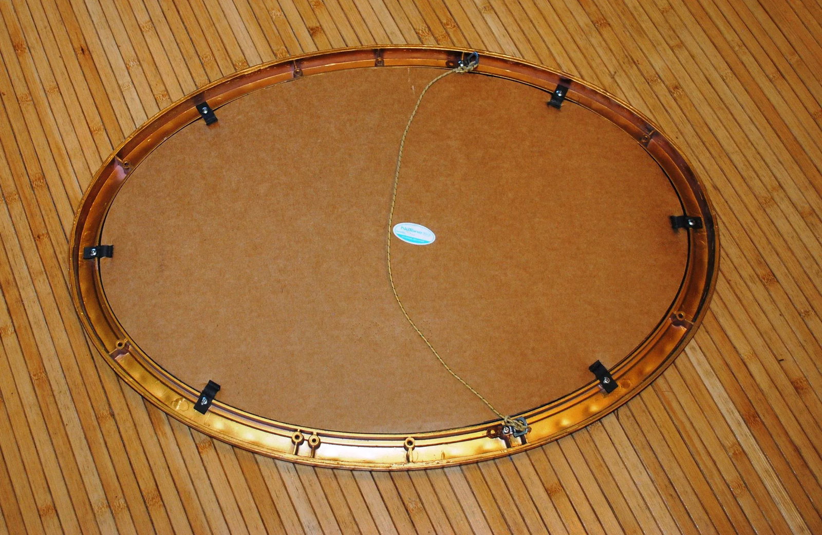 Vintage Hollywood Regency Style Gold Oval Mirror - 3