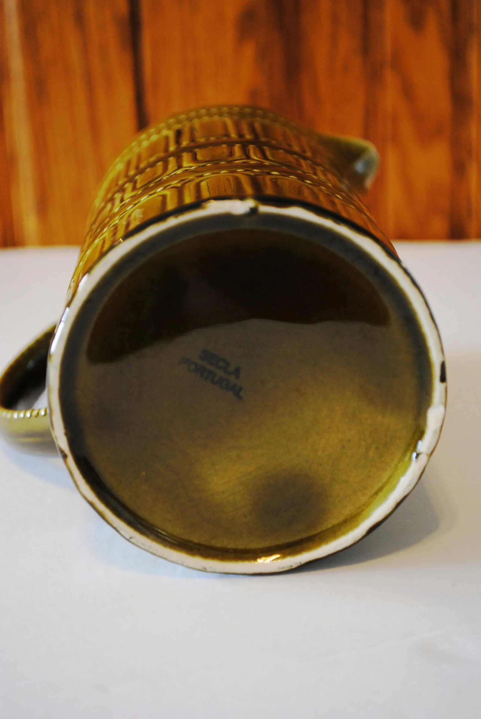 Mid-Century Secla Green Ceramic Pitcher - 5