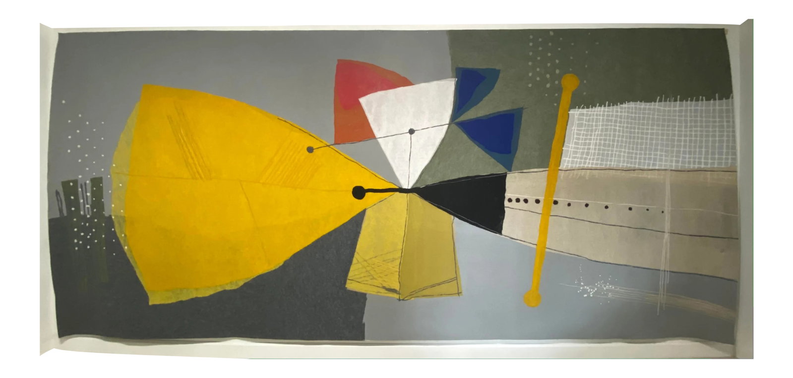 Calman Shemi Large Format Wall Tapestry, 1978: Monolithic wool wall tapestry by artist Calman Shemi dated 1978. Can be hung horizontal or vertical. Calman Shemi Argentine/ Israeli 1939 - Tapestry Signed and dated near lower middle W 190" x H 87" C