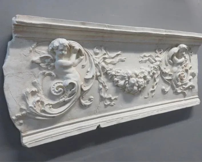 19th Century Style Cherub Mythological French Italian Relief Wall Pediment Plaster Style - 3