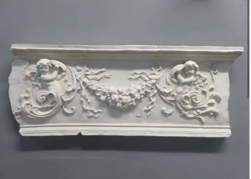 19th Century Style Cherub Mythological French Italian Relief Wall Pediment Plaster Style - 4