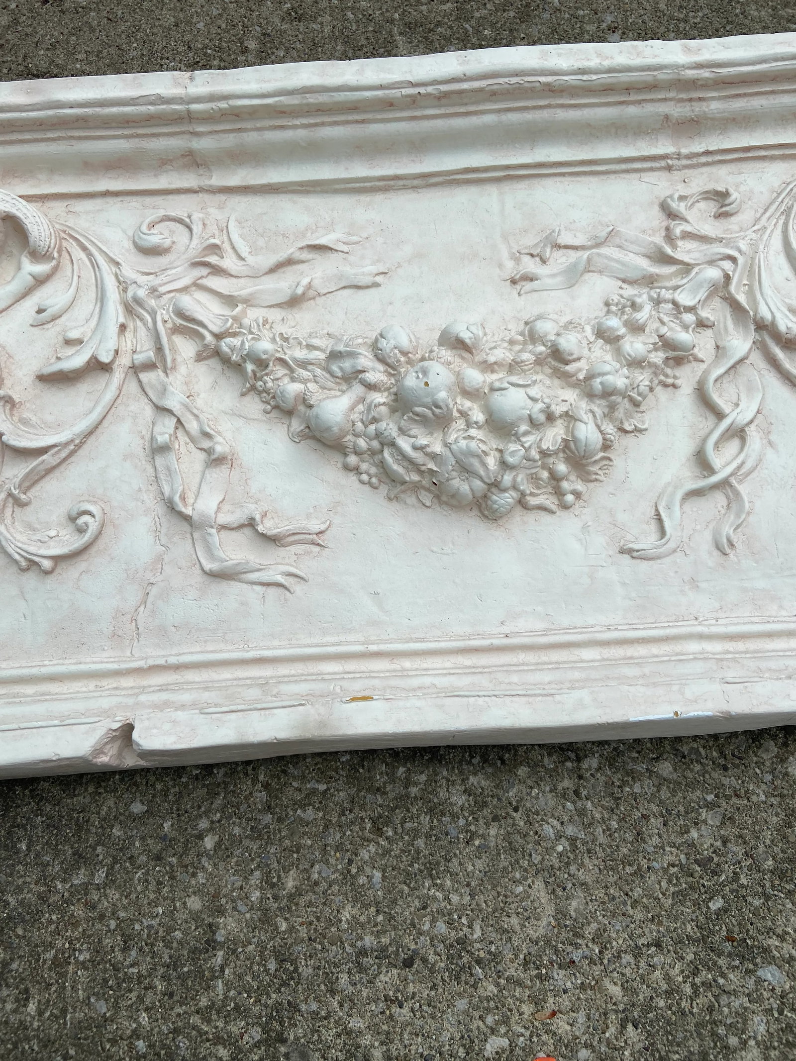 19th Century Style Cherub Mythological French Italian Relief Wall Pediment Plaster Style - 7