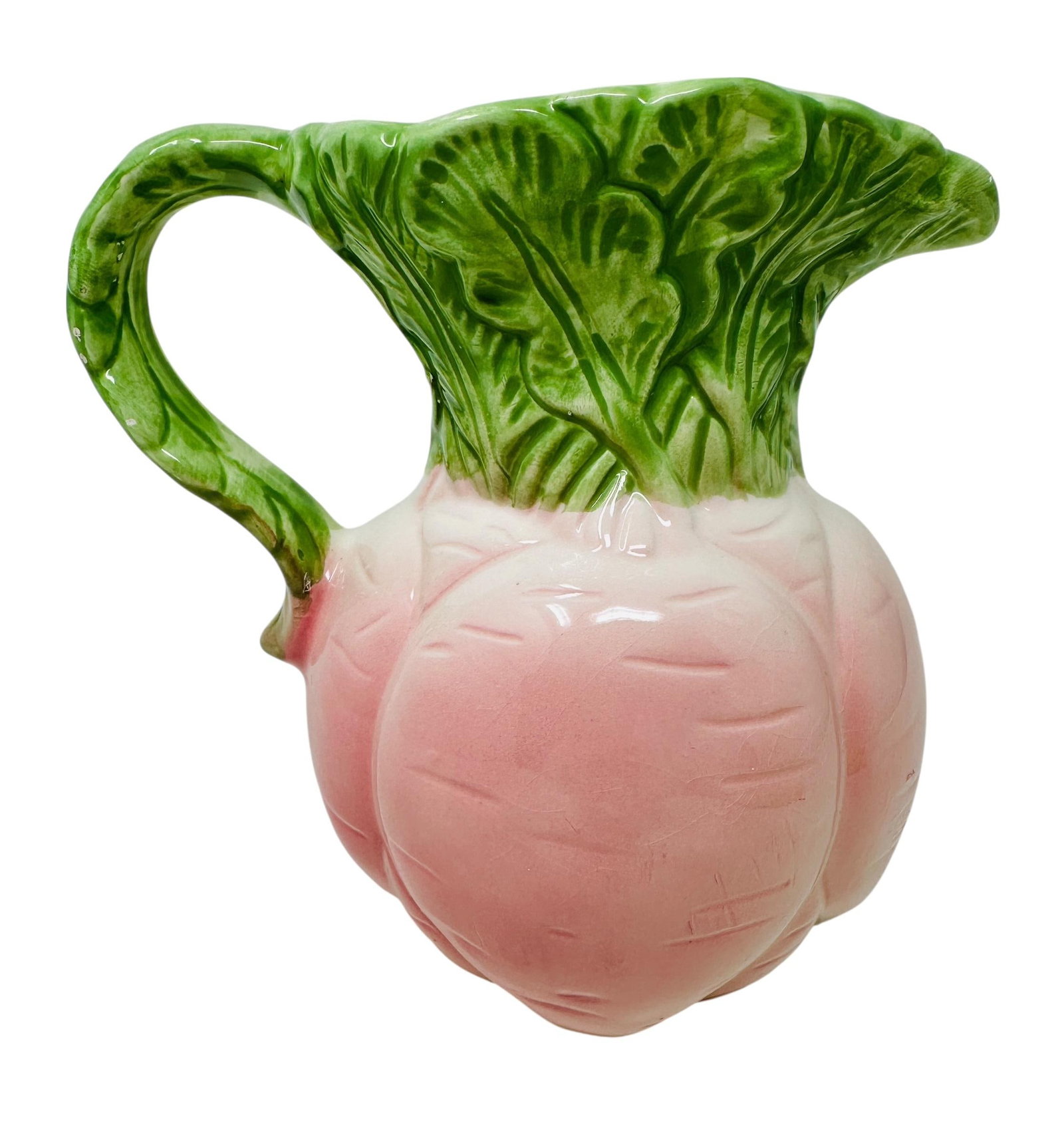 Vintage Majolica-Style Pink Radish Pitcher by Plus One Gifts - 2