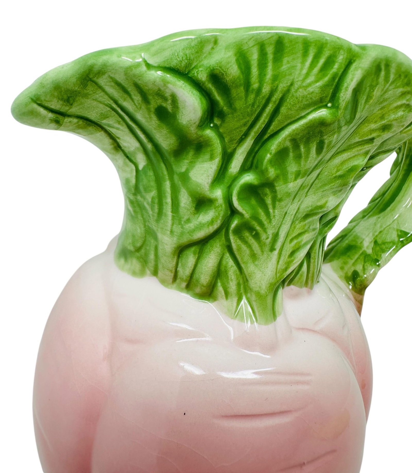 Vintage Majolica-Style Pink Radish Pitcher by Plus One Gifts - 4