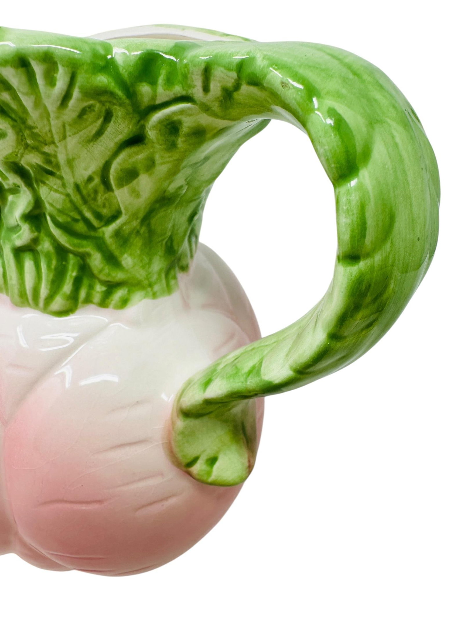 Vintage Majolica-Style Pink Radish Pitcher by Plus One Gifts - 5