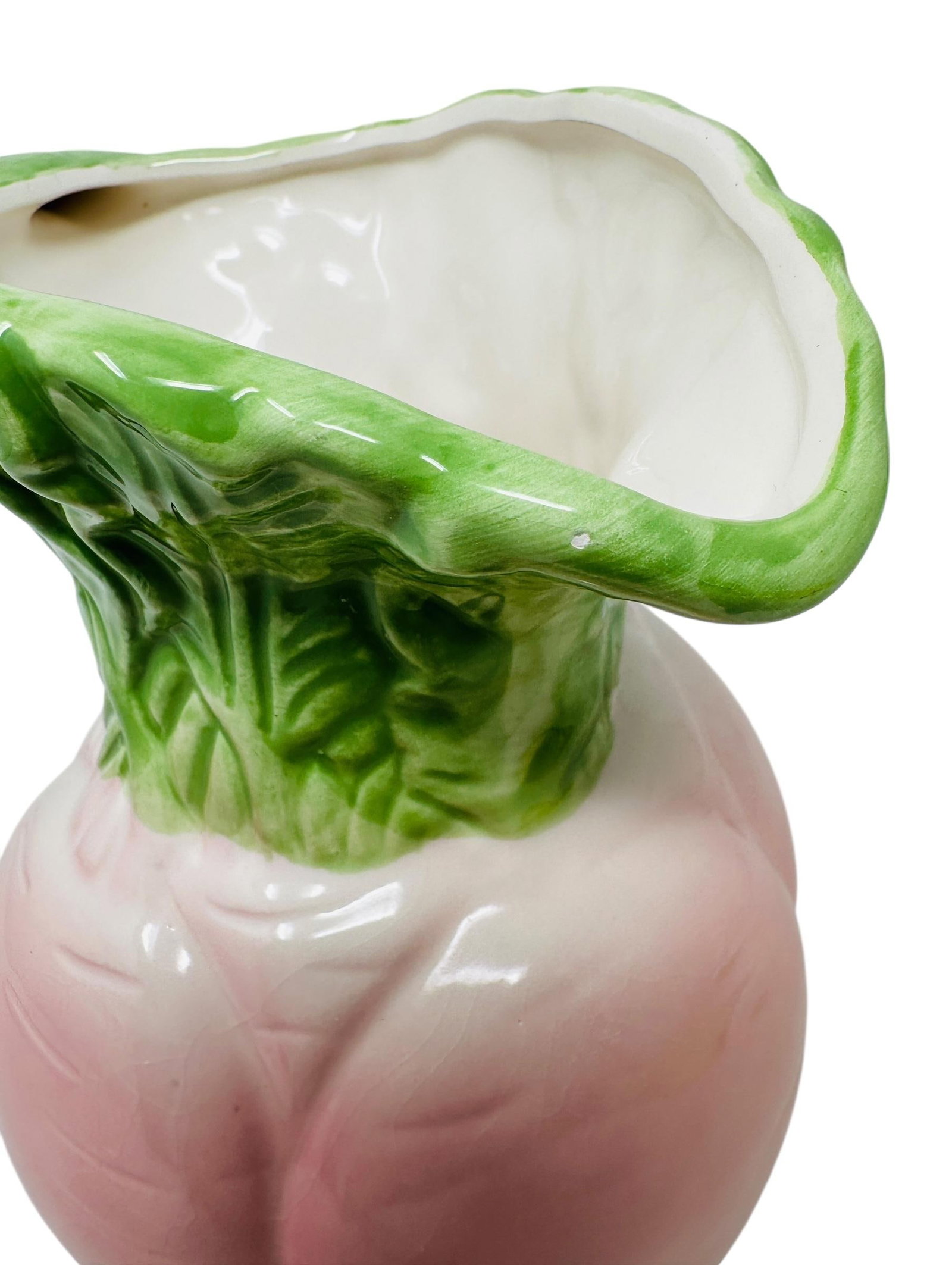 Vintage Majolica-Style Pink Radish Pitcher by Plus One Gifts - 7