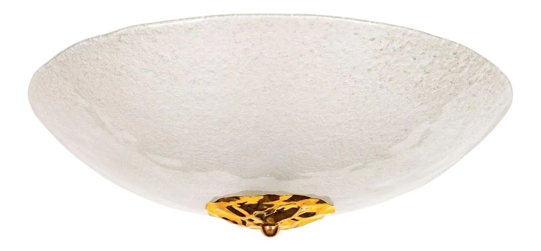 Frosted Murano Glass Bowl Flush Mount (1 of 9)