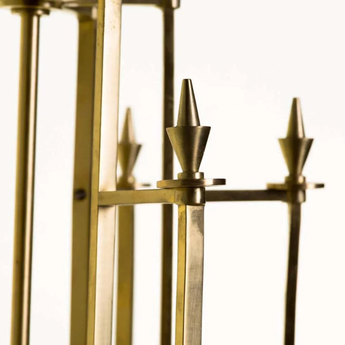 Vintage Twelve-Light Brass Skyscraper Chandelier - 4
