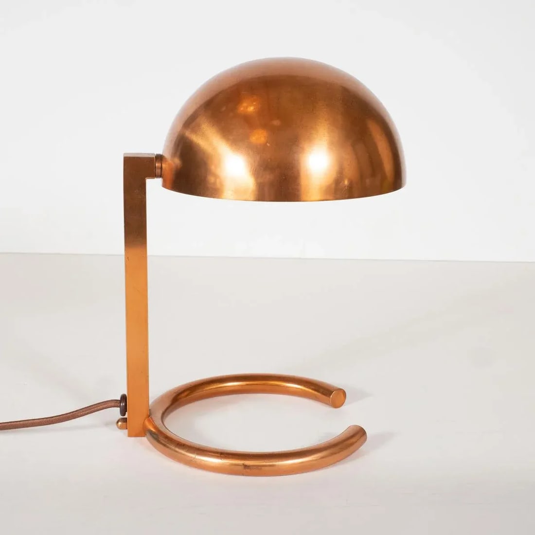 Vintage Modernist Copper Desk Lamp by Adnet - 2