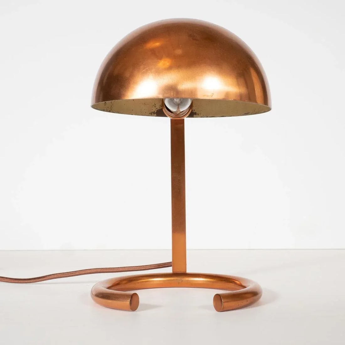 Vintage Modernist Copper Desk Lamp by Adnet - 3