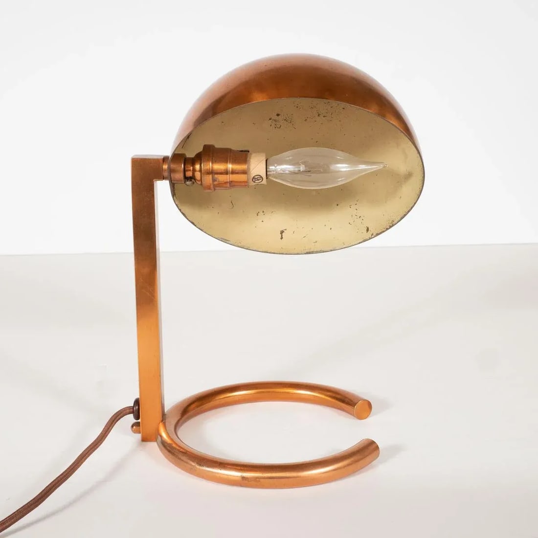 Vintage Modernist Copper Desk Lamp by Adnet - 6