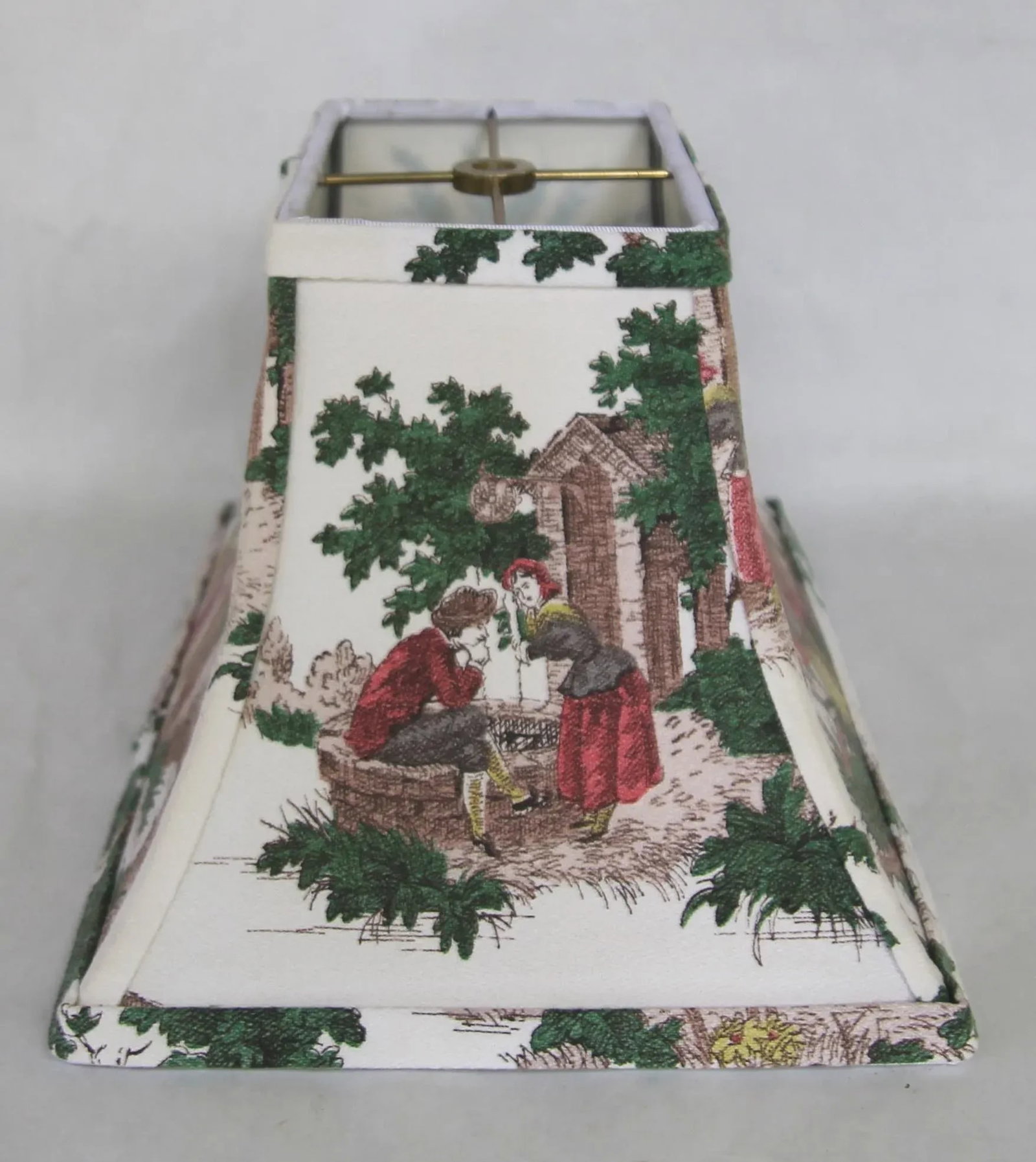 Lamp Shade With Toile Barkcloth - 3