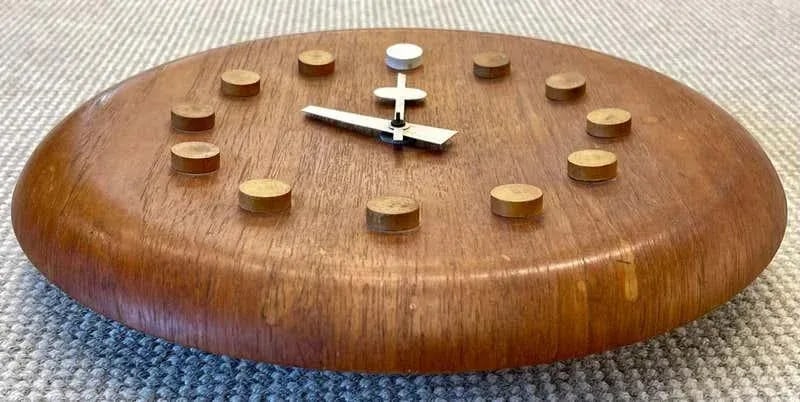 Mid-Century Modern Danish Wall Clock by Fritz Hansen, George Nelson, Teak, 1957 - 4