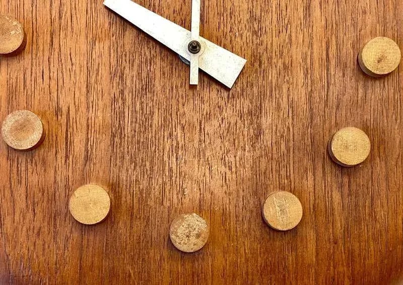 Mid-Century Modern Danish Wall Clock by Fritz Hansen, George Nelson, Teak, 1957 - 6