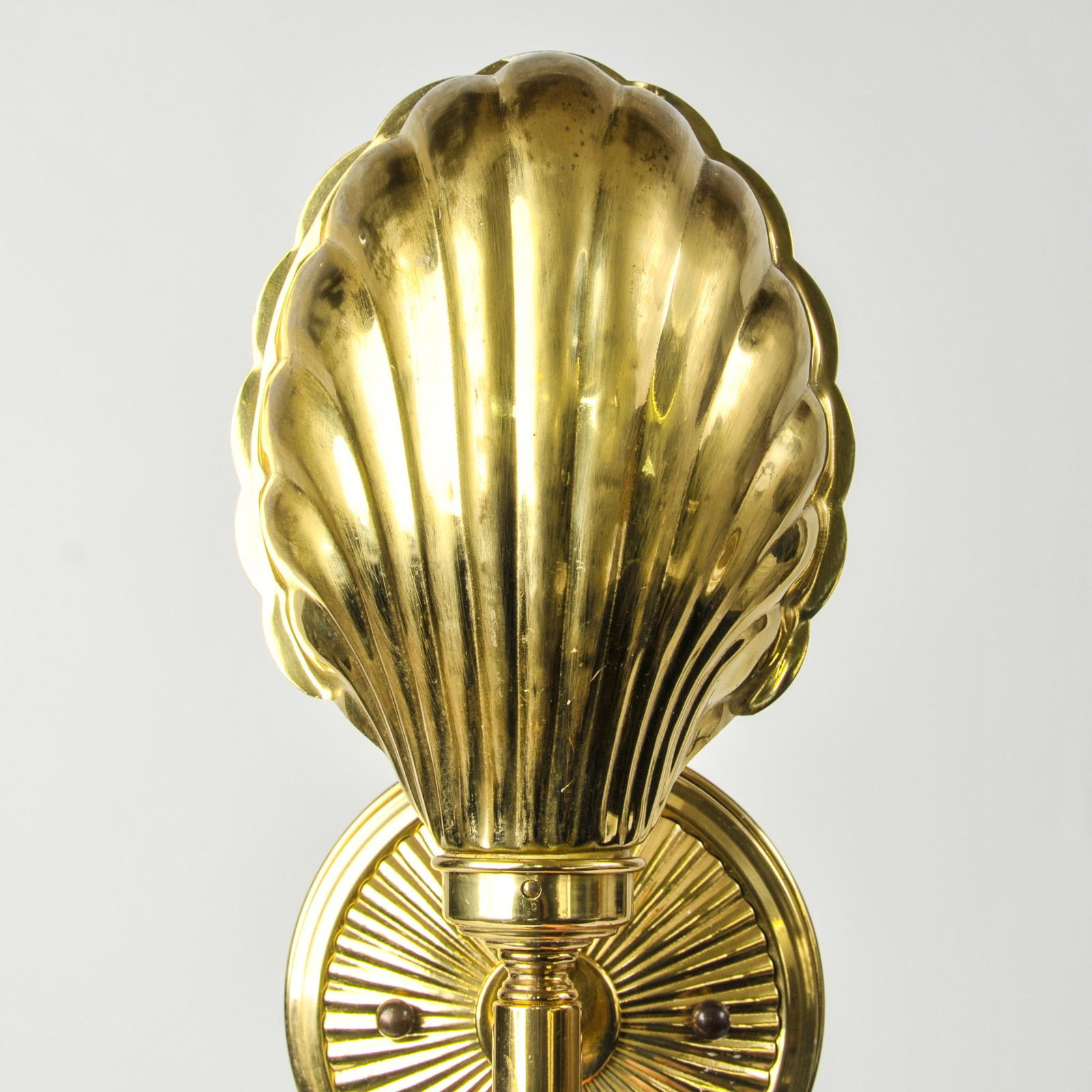 Vintage Brass Shell Wall Sconce - 13