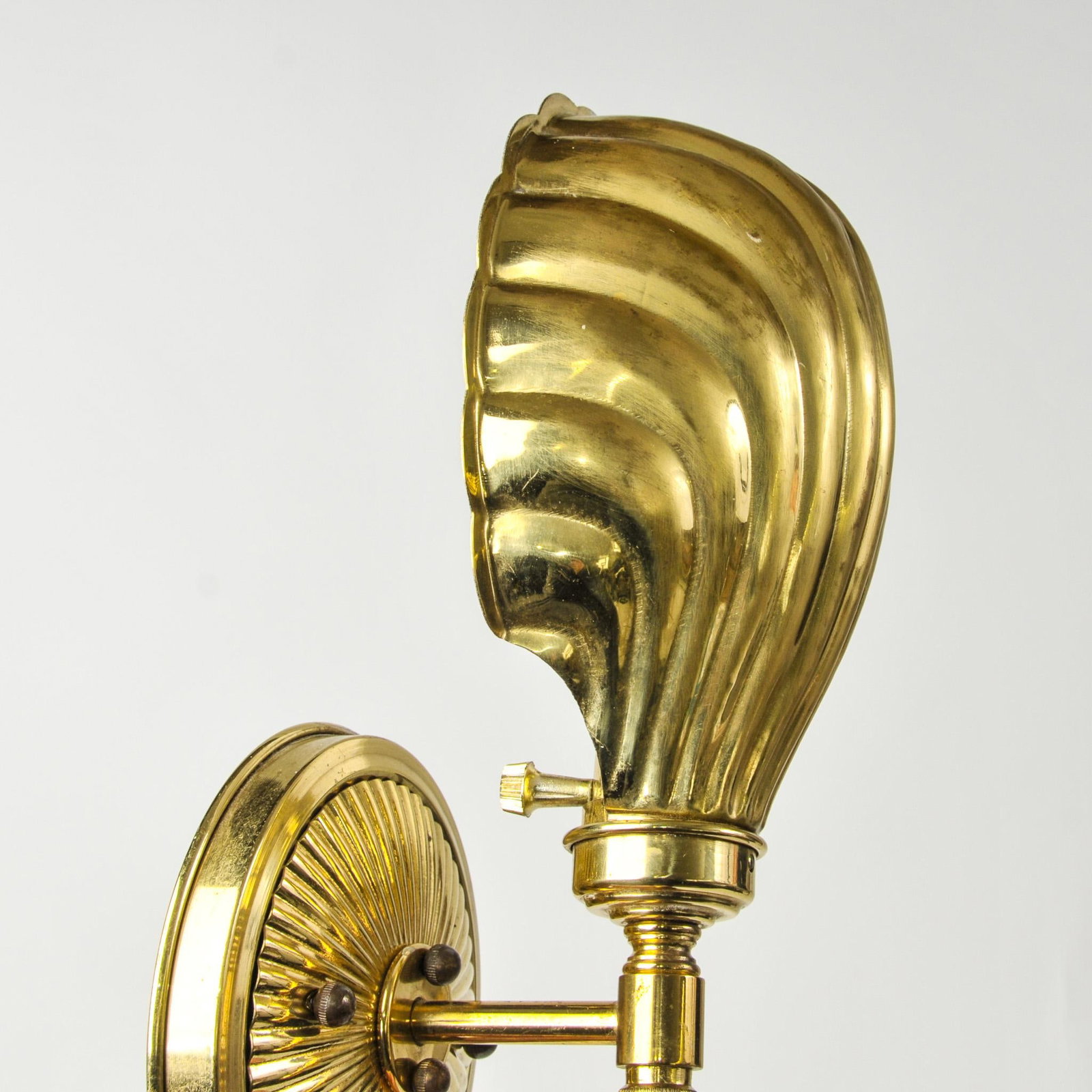 Vintage Brass Shell Wall Sconce - 14