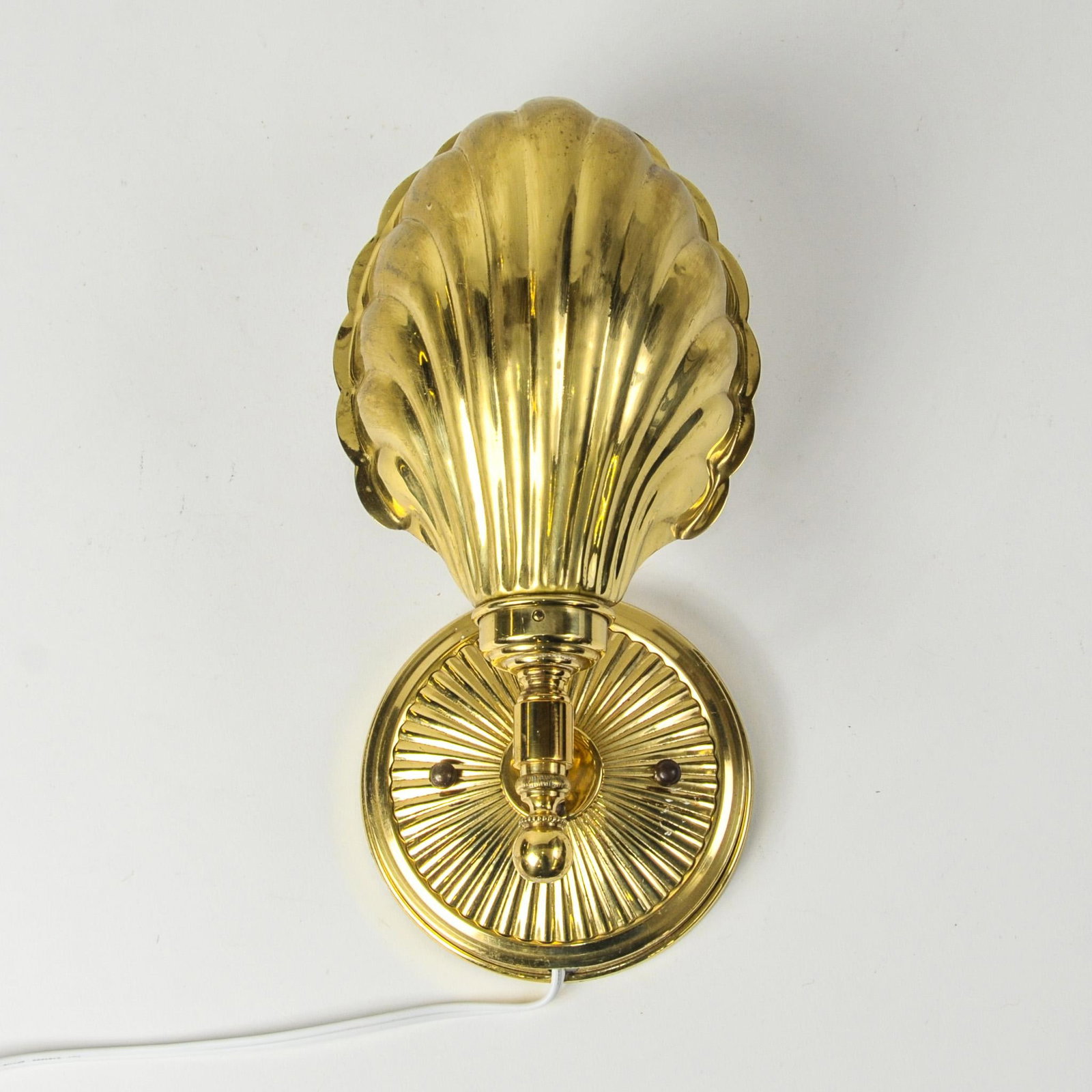 Vintage Brass Shell Wall Sconce - 2