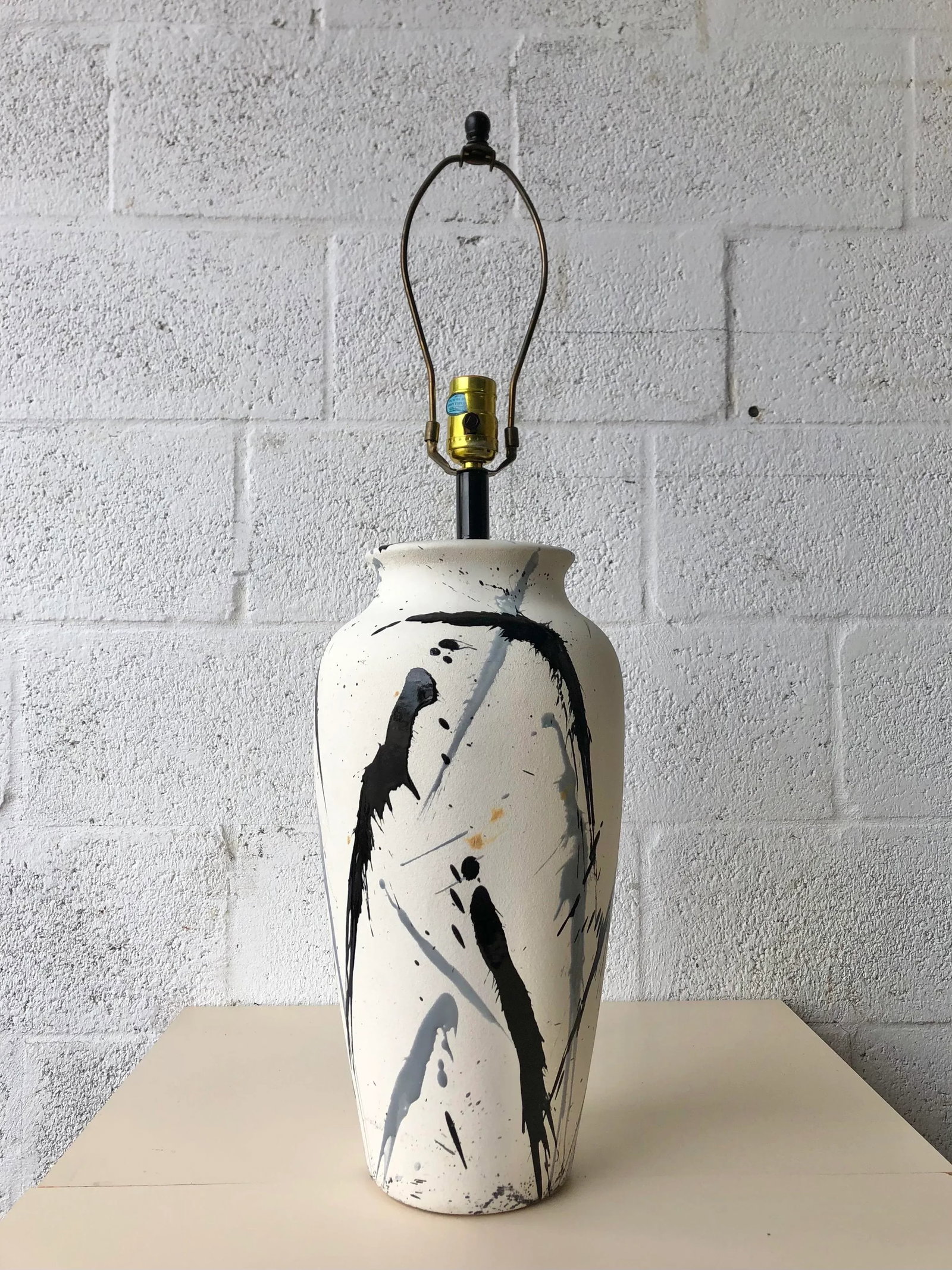 1980s Jackson Pollock Inspired Splatter Glaze Lamp - 12