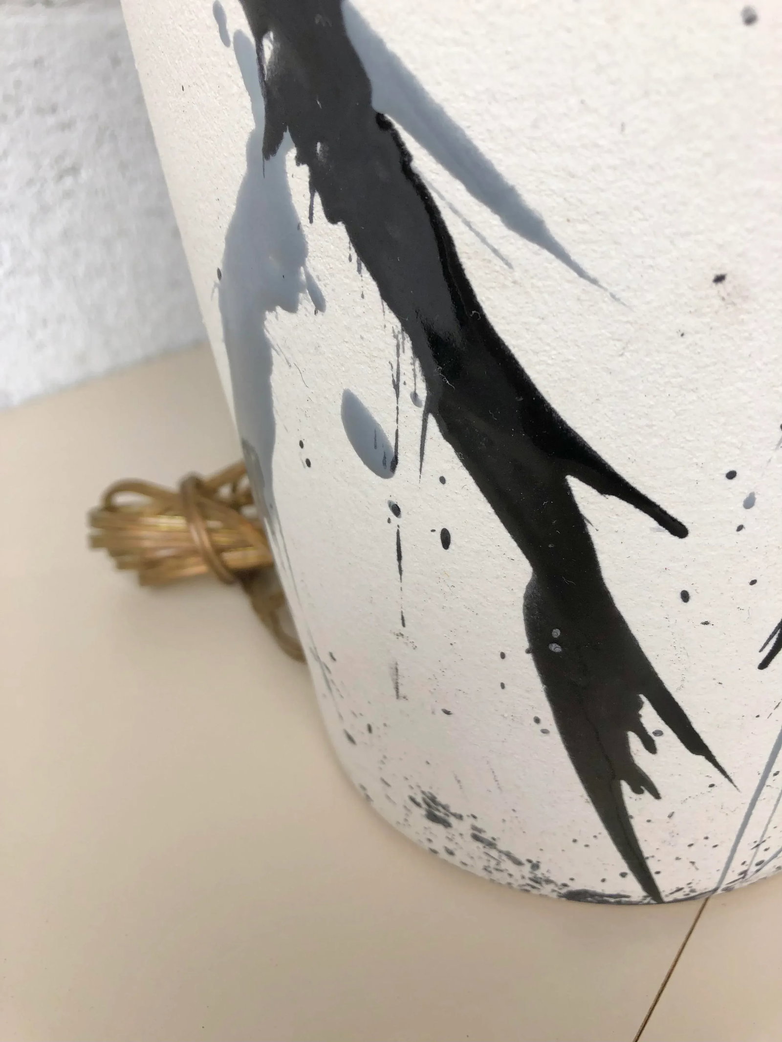 1980s Jackson Pollock Inspired Splatter Glaze Lamp - 9