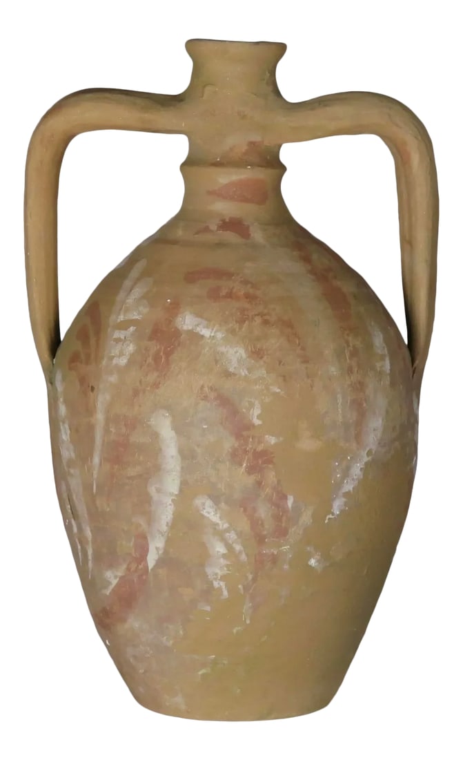 Antique 1920s Rustic Mediterranean Clay Vase (1 of 9)