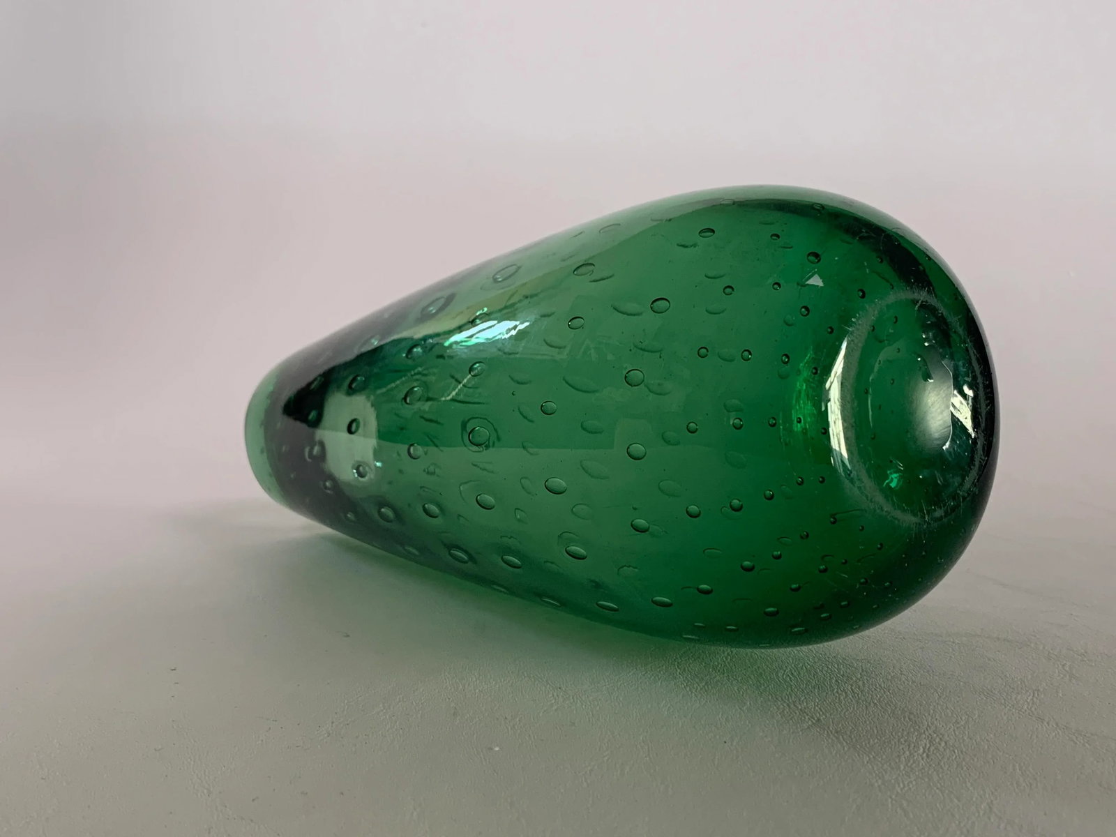 Vintage Controlled Bubbles Art Glass Vase - 5
