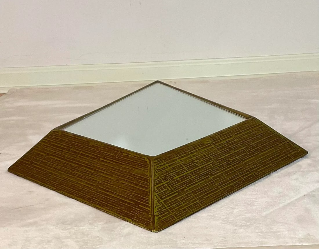 Early 1950s Mid-Century Modern Large Wood Diamond Wall Mirrors- a Pair - 3