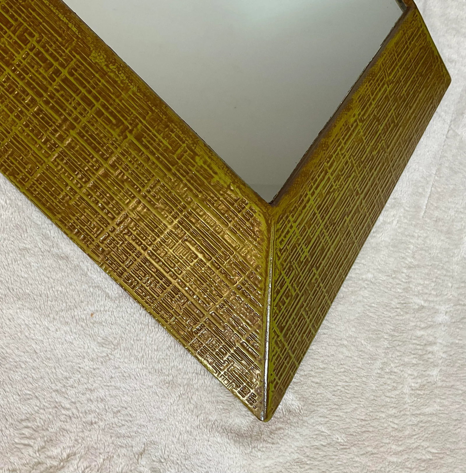 Early 1950s Mid-Century Modern Large Wood Diamond Wall Mirrors- a Pair - 6