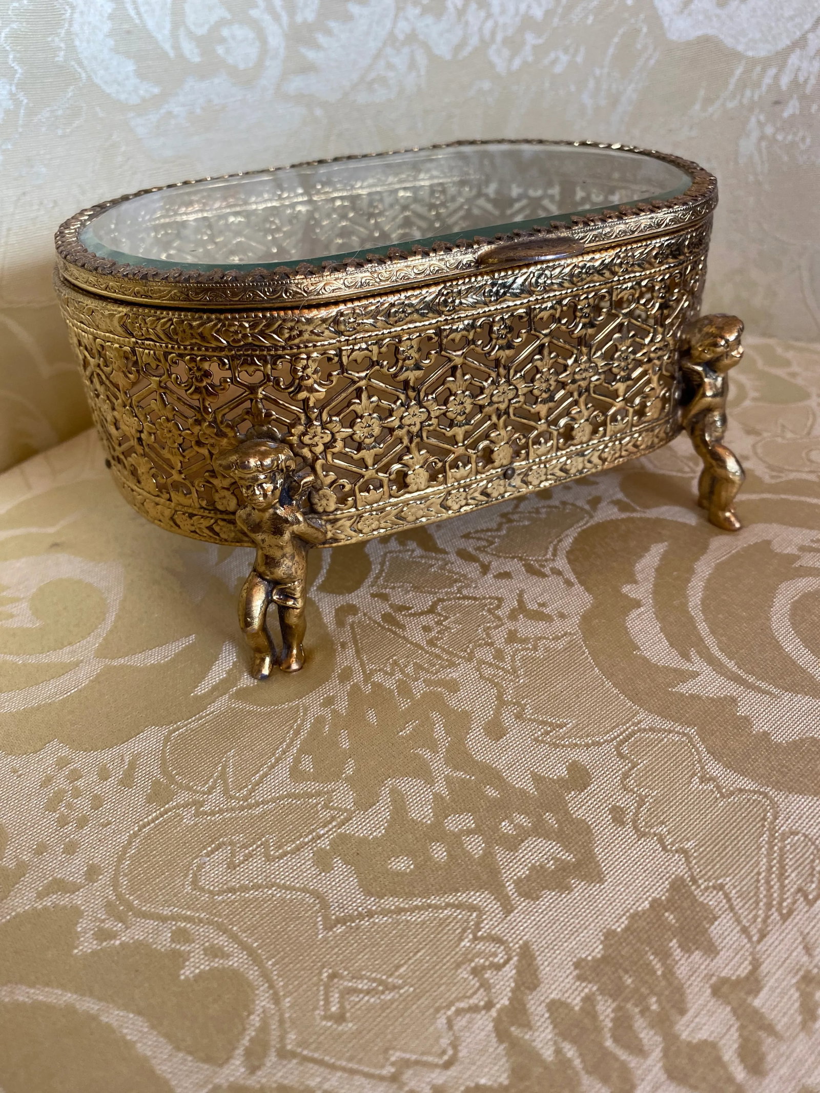 1960s Cherub Jewelry Keepsake Box - 5
