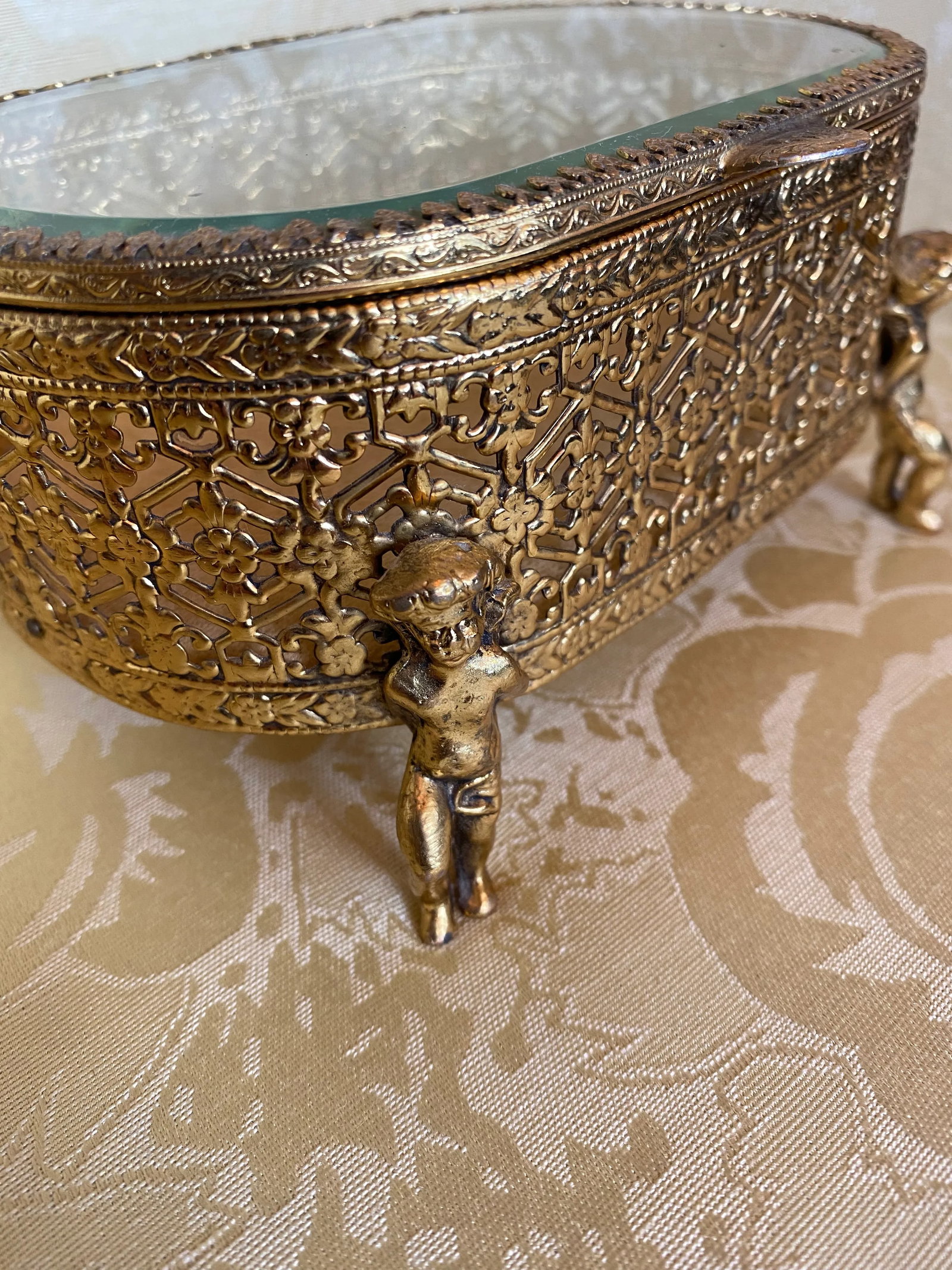 1960s Cherub Jewelry Keepsake Box - 6