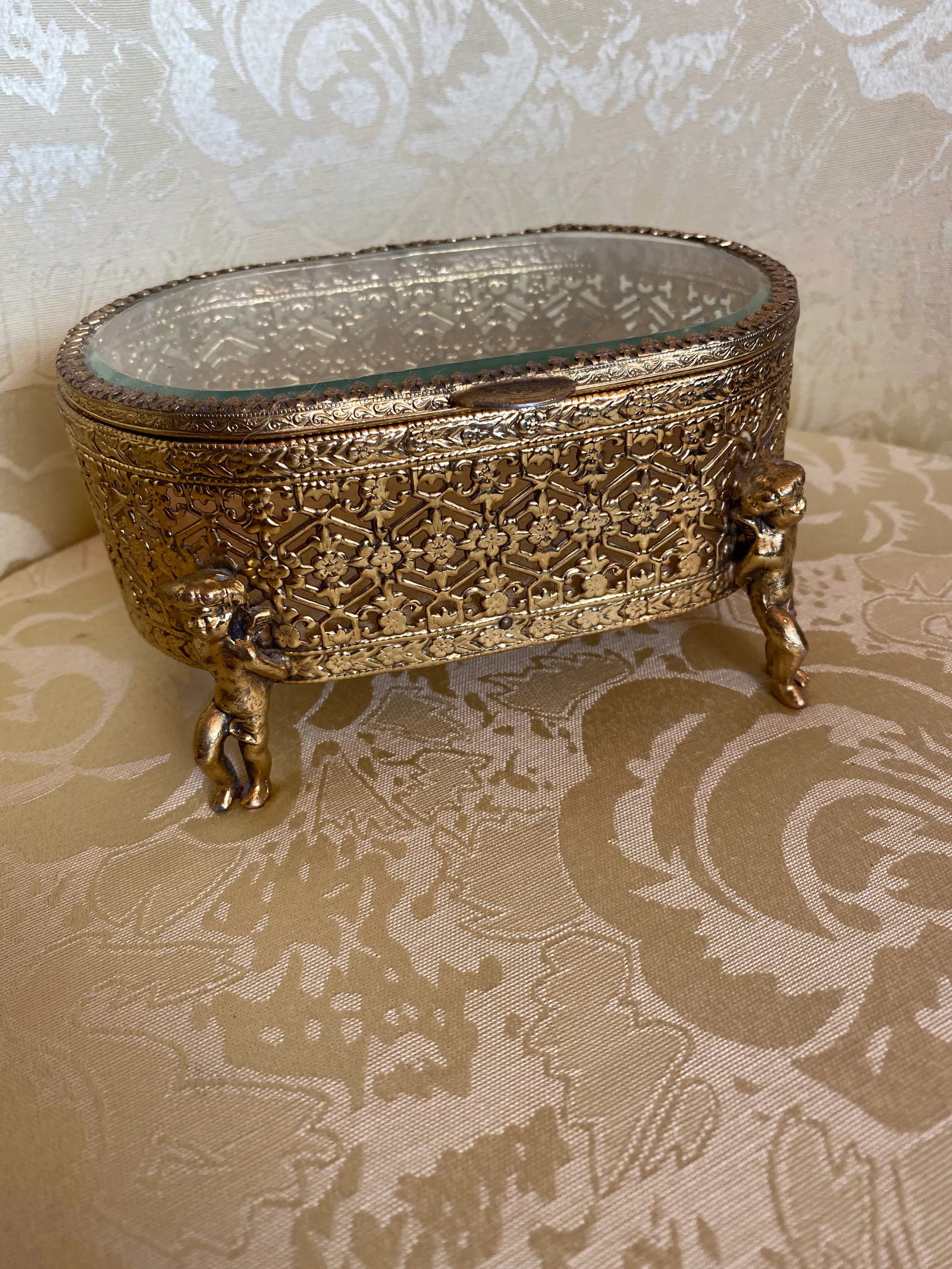 1960s Cherub Jewelry Keepsake Box - 7