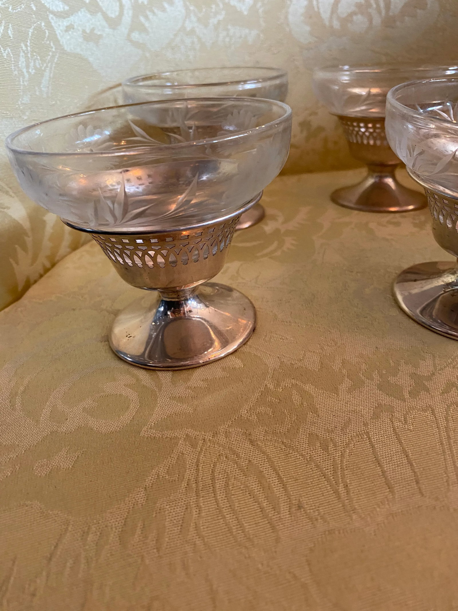 Vintage Sterling Silver Footed Desert Cups- Set of 6 - 4